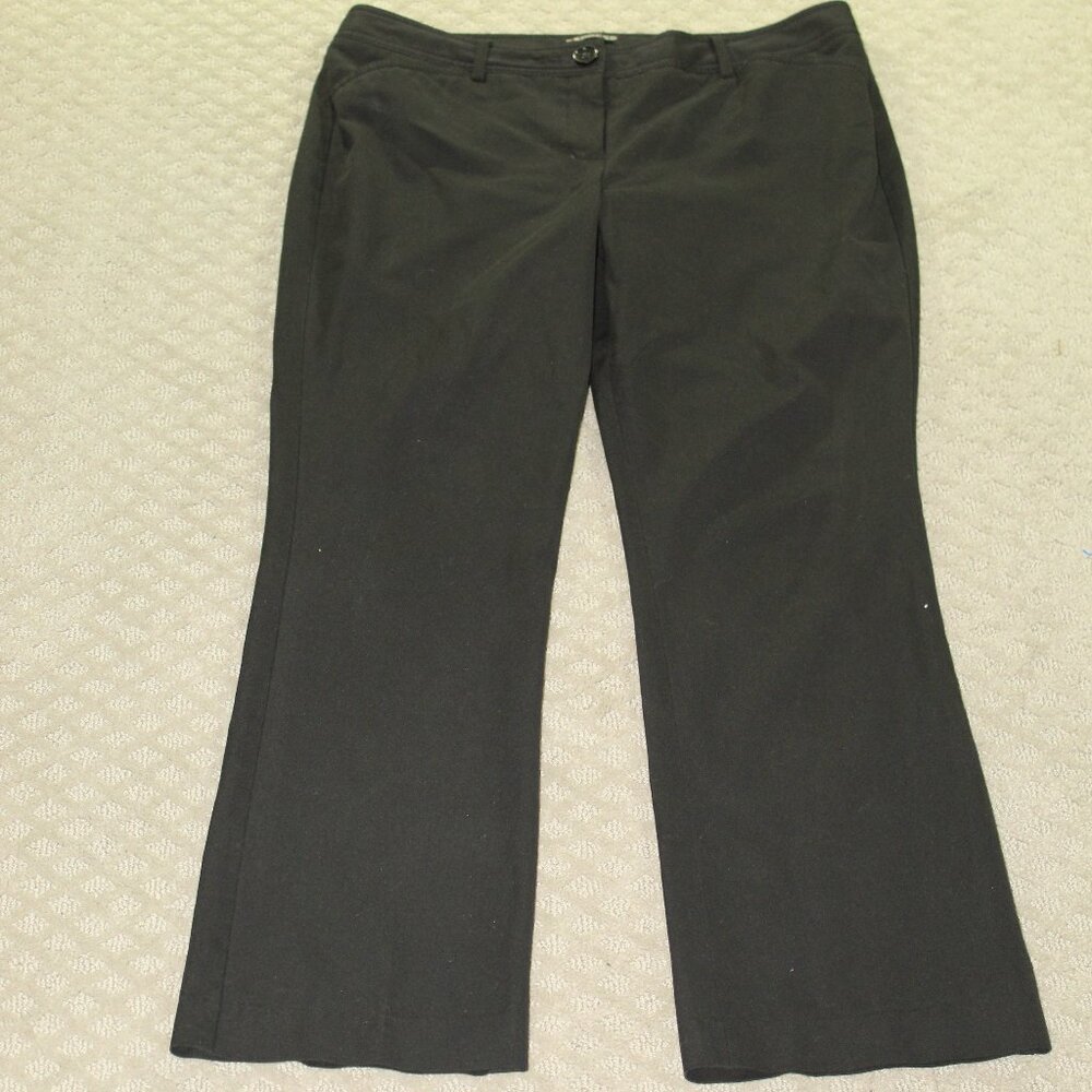 Express Editor Women's Size 10R Black Flat Front Pockets Stretch Dress Pants